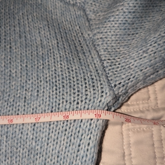 NANETTE LEPORE Baby Blue Wool Knit Crewneck Sweater Size Extra-Small - Picture 9 of 12